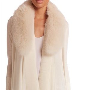 Alice olivia open cardigan with detachable Fur. XS.